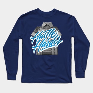 Hustle Harder Marina Blue Low Long Sleeve T-Shirt